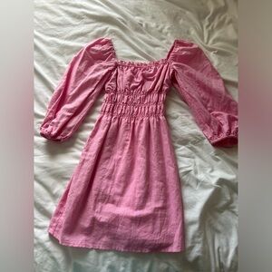 Charlie Holiday Pink Puff Sleeve Dress
